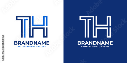 Letters TH Line Monogram Logo, suitable for business with TH or HT initials