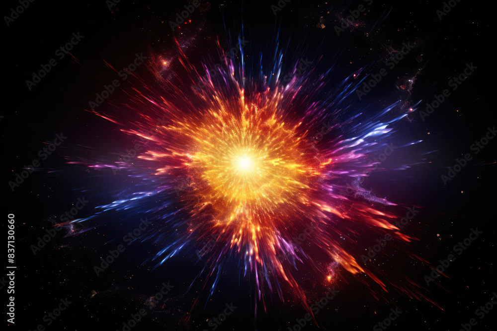 Fototapeta premium Sun exploding in the space of universe