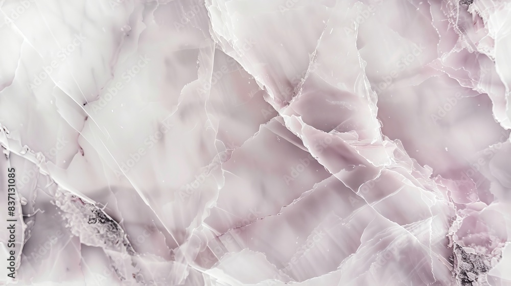 Fototapeta premium Continuous seamless pattern of white marble featuring delicate pink veins.