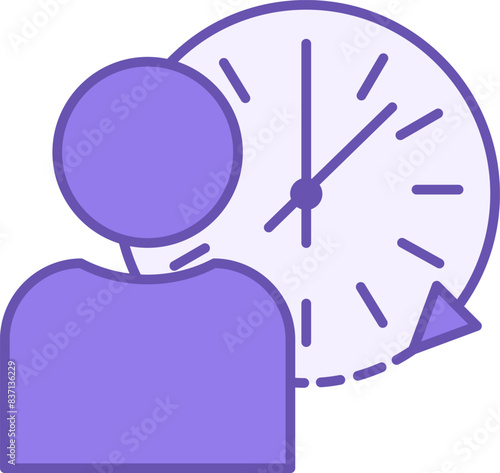 Habits Colored Icon. Vector Icon. A Person Performing an Action at the Same Time. Lifestyle Concept