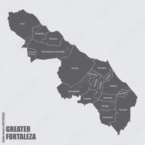 Greater Fortaleza administrative map