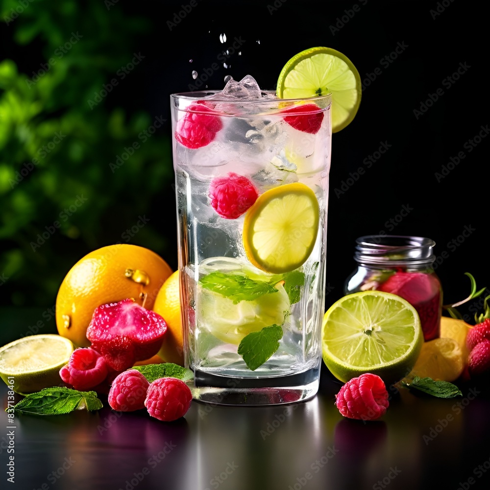 cocktail with lime cocktail with lime