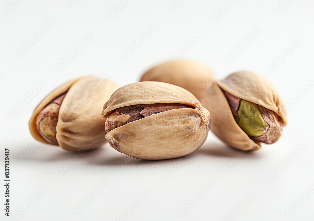 Pistachios on white background. Pistachios nuts isolated on white background Pistachios on white background. Pistachios nuts isolated on white background