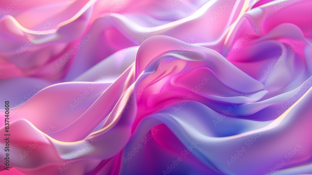 Obraz premium Neon pastel silk fabric shapes abstract background