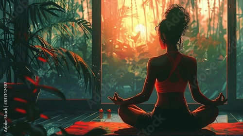 Illustrate a yoga sequence for relaxation and stress relief