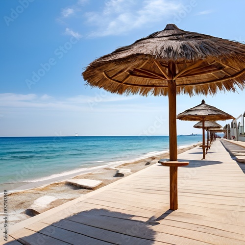 beach with umbrella