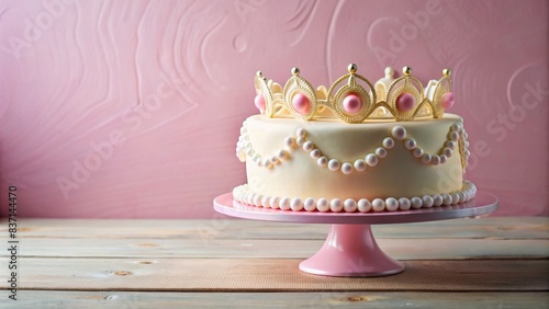 Delicious and elegant Princess Cake, also known as Prinsesst?rta, dessert, pastry, cake, Swedish, green marzipan, whipped cream, raspberry jam, layers, celebration, sweet, confection photo