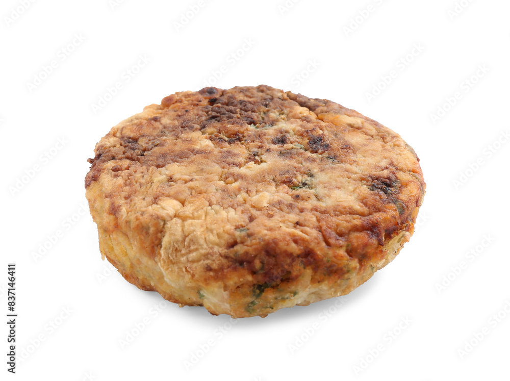 Tasty fried vegetarian cutlet isolated on white Tasty fried vegetarian cutlet isolated on white
