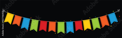 Hanging Colorful flags for party, event. 