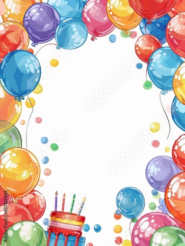 Pastel balloon arrangement with gold confetti on a white backdrop