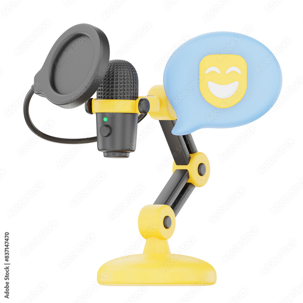 Comedy Podcast 3D Podcast Illustration for uiux, web, app, infographic, etc Comedy Podcast 3D Podcast Illustration for uiux, web, app, infographic, etc