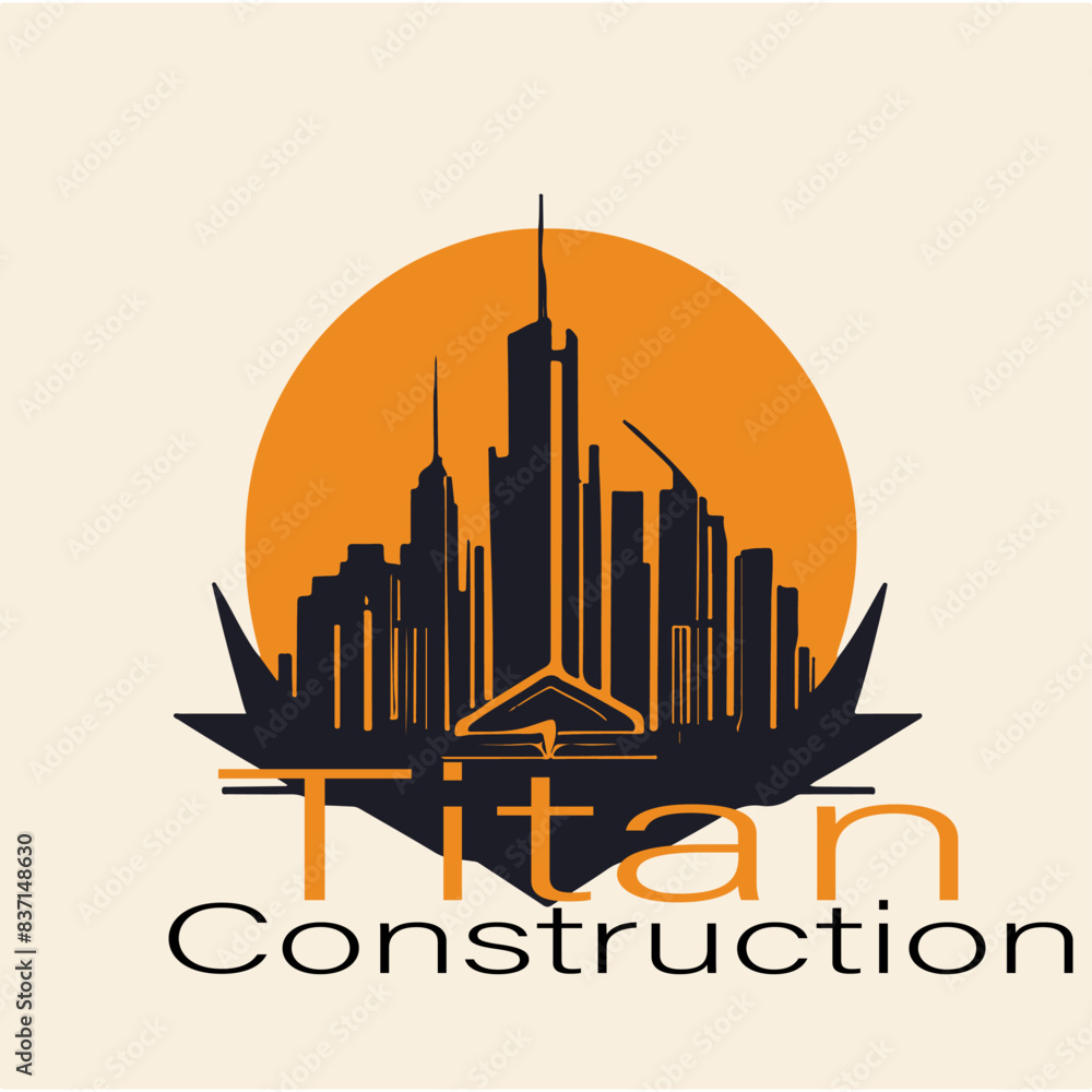 Obraz premium titan contruction editable logo