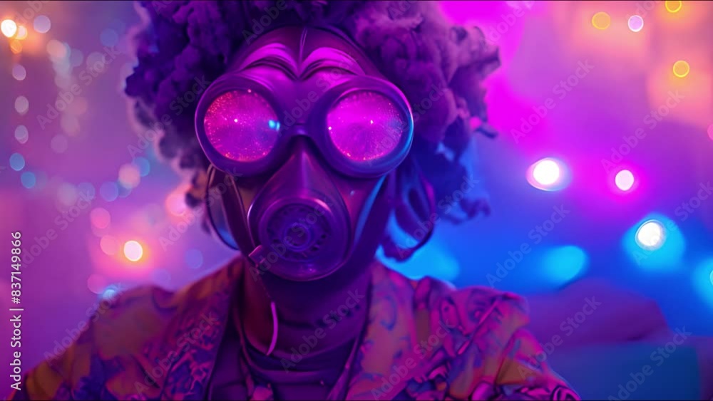 bizarre disco gogo dancer with a gas mask bizarre disco gogo dancer with a gas mask
