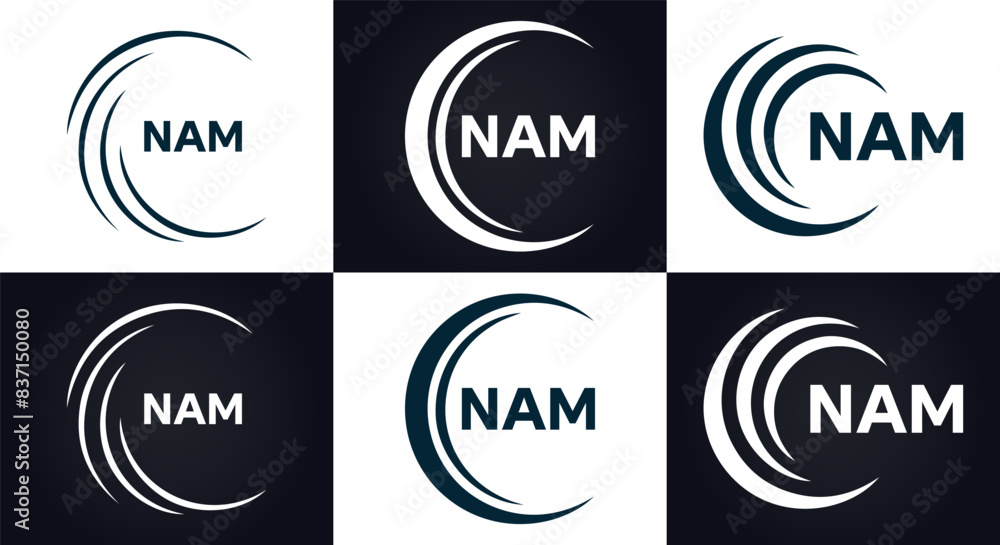 NAM logo. N A M design. White NAM letter. NAM, N A M letter logo design. N A M letter logo design in FIVE, FOUR, THREE, style. letter logo set in one artboard. N A M letter logo vector design.
NAM logo. N A M design. White NAM letter. NAM, N A M letter logo design. N A M letter logo design in FIVE, FOUR, THREE, style. letter logo set in one artboard. N A M letter logo vector design.