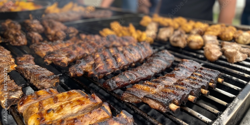 the grill has beef the grill has beef