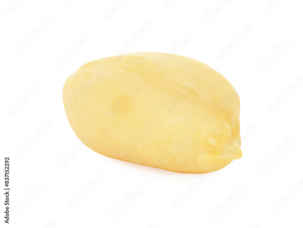 One fresh peeled peanut isolated on white One fresh peeled peanut isolated on white