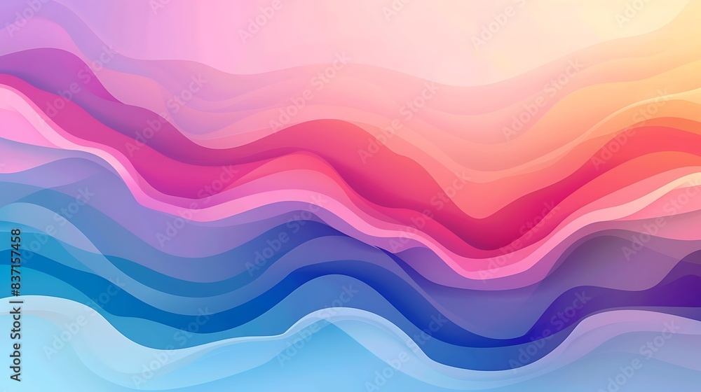 Minimalist Abstract Wave Curve Line Illustration in Blue, Yellow, Red, and Orange Background Minimalist Abstract Wave Curve Line Illustration in Blue, Yellow, Red, and Orange Background