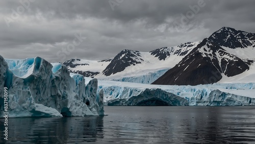 Wallpaper Mural  The deafening roar of a glacier calving into an Arctic fjord ai_generated Torontodigital.ca