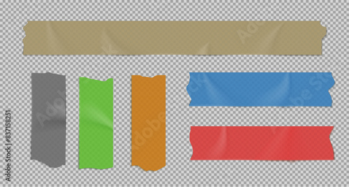 Adhesive tape set isolated on transparent background