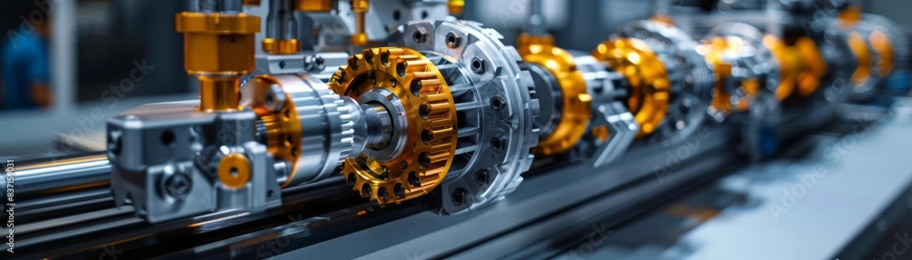 Detailed portrayal of precisionengineered mechanical parts, reflecting the craftsmanship and technology behind modern industrial equipment Detailed portrayal of precisionengineered mechanical parts, reflecting the craftsmanship and technology behind modern industrial equipment