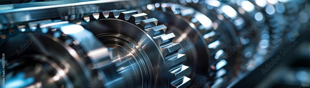 Sleek, metallic surfaces of machinery parts, emphasizing the high standards of quality and innovation in contemporary industrial design Sleek, metallic surfaces of machinery parts, emphasizing the high standards of quality and innovation in contemporary industrial design