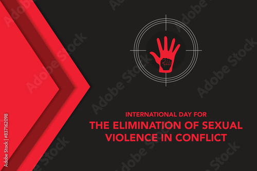 19 June is International day for the elimination of sexual violence in conflict background template. Holiday concept. use to background, banner, placard, card, and poster design template. 