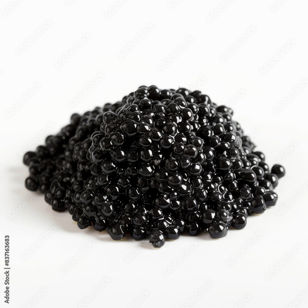 Black Caviar Pile Isolated on White Background Black Caviar Pile Isolated on White Background