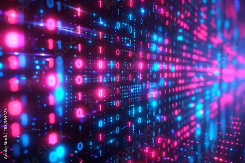 Wallpaper Mural Digital Binary Technology Background created with Generative AI Torontodigital.ca