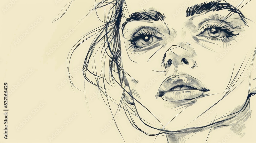 Stylish Female Portrait Illustration for Fashion Design Generative AI Stylish Female Portrait Illustration for Fashion Design Generative AI