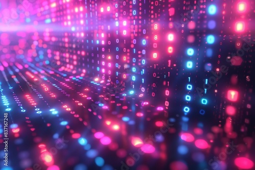 Wallpaper Mural Digital Binary Technology Background created with Generative AI Torontodigital.ca