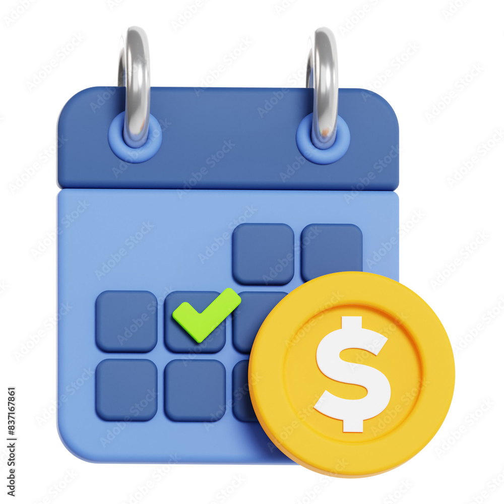 Payment Schedule 3d illustration Payment Schedule 3d illustration