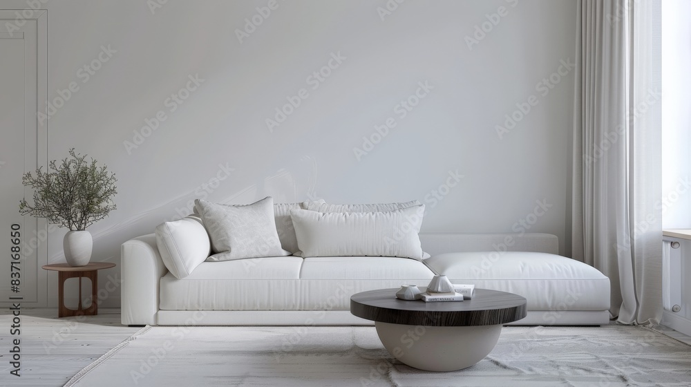 Immerse yourself in the clean lines and understated sophistication of a minimalist interior, beautifully depicted in this 3D rendering of a modern living room. Immerse yourself in the clean lines and understated sophistication of a minimalist interior, beautifully depicted in this 3D rendering of a modern living room.
