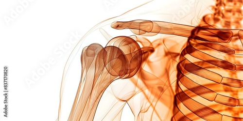 Anatomy of the human shoulder joint for medical education and healthcare. Concept Human Anatomy, Shoulder Joint, Medical Education, Healthcare, Musculoskeletal System photo