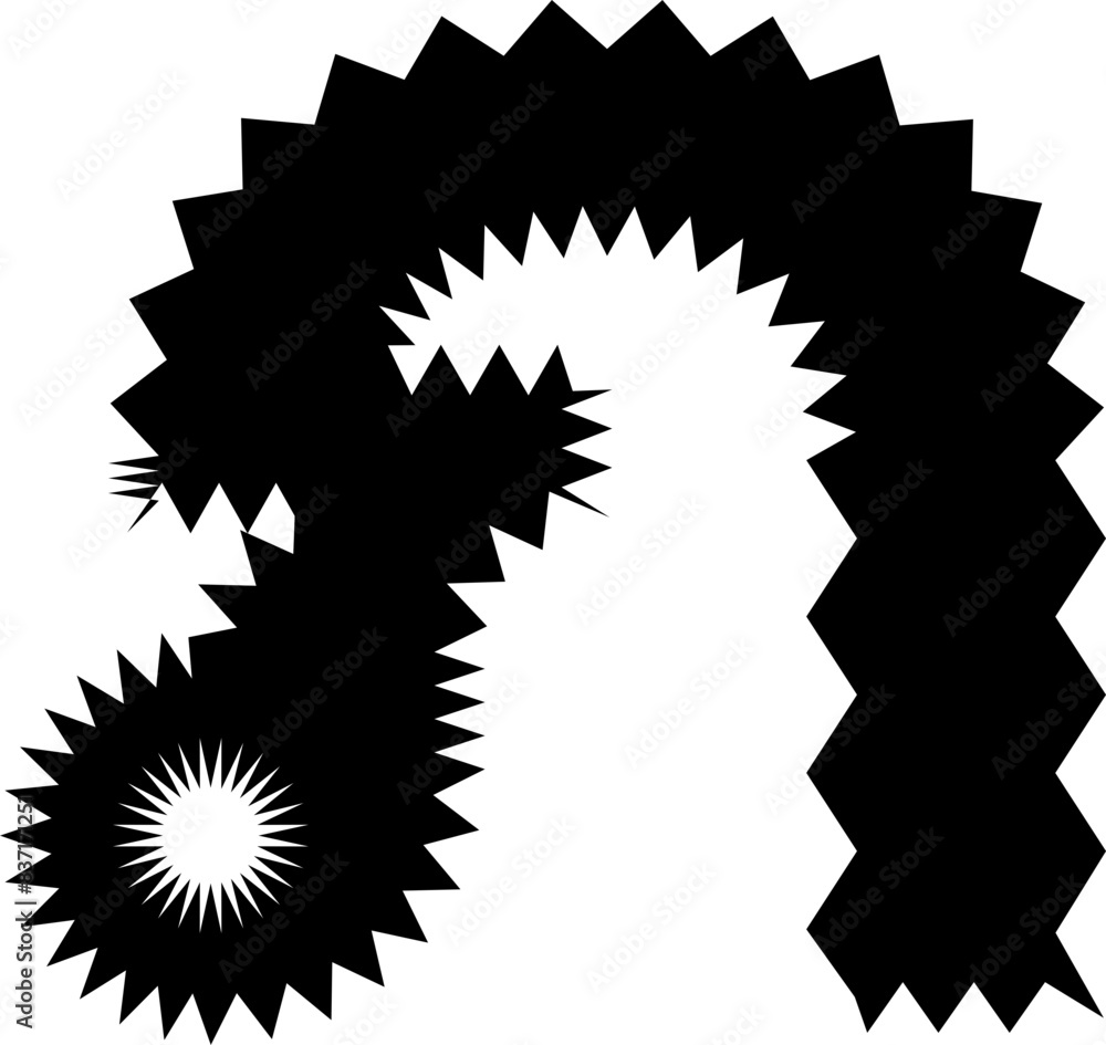 Obraz premium Zig Zag Thai font vector shape