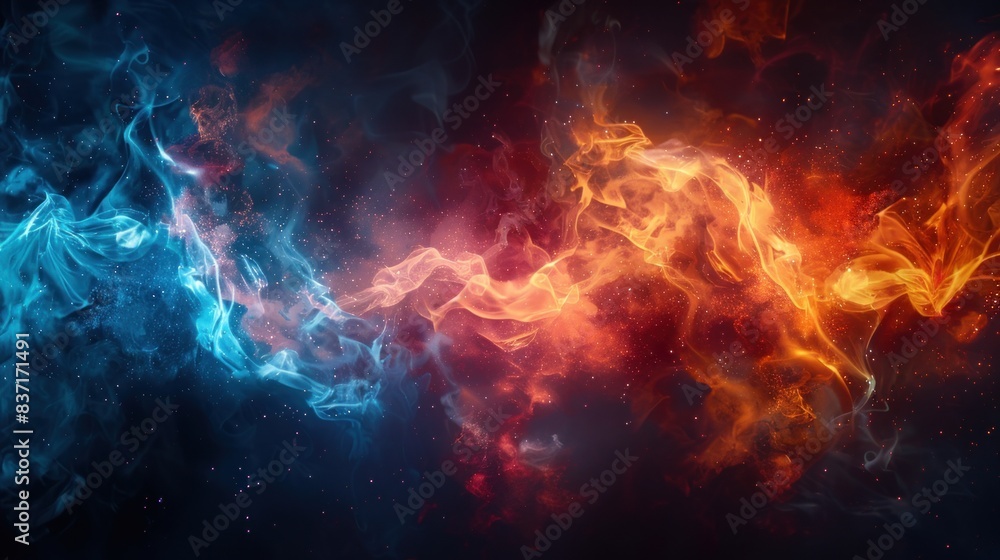 Blue and red fire Blue and red fire