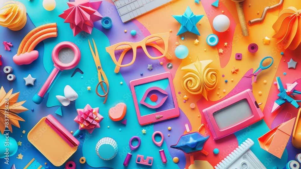 A chic workspace setup with organized crafting materials for a day filled with creative hobbies.