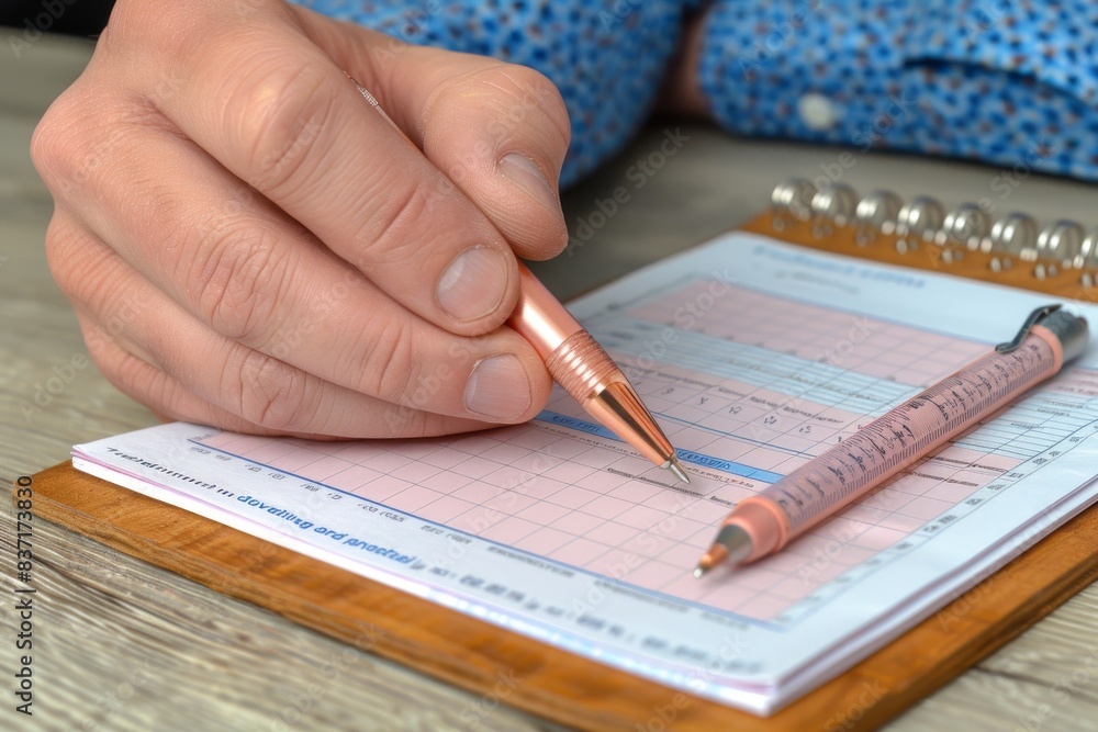 Person Writing on Notebook With Pen Person Writing on Notebook With Pen