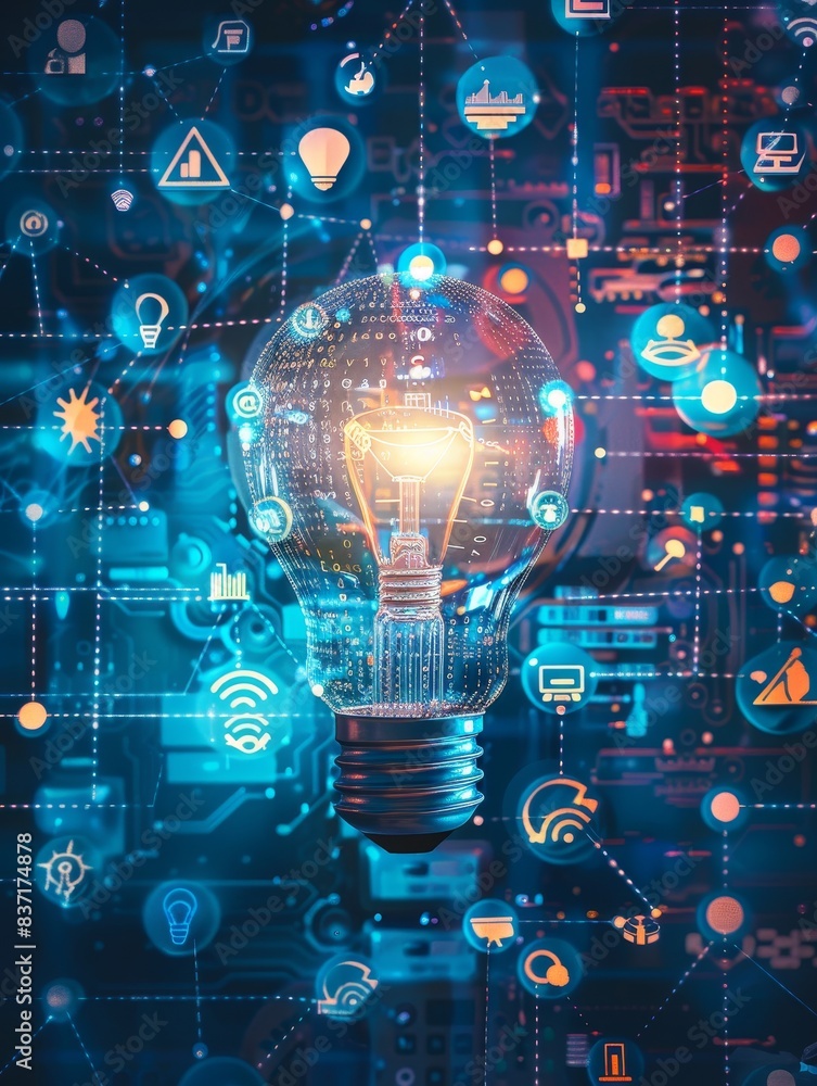 A luminous orb emblematic of intellectual enlightenment embraces the digital frontier, its radiance harmonizing with futuristic emblems of progress. A luminous orb emblematic of intellectual enlightenment embraces the digital frontier, its radiance harmonizing with futuristic emblems of progress.
