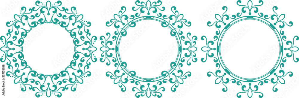 set of decorative cirlce frame vector illustration set of decorative cirlce frame vector illustration