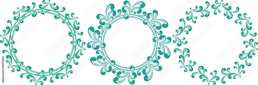 set of decorative cirlce frame vector illustration set of decorative cirlce frame vector illustration