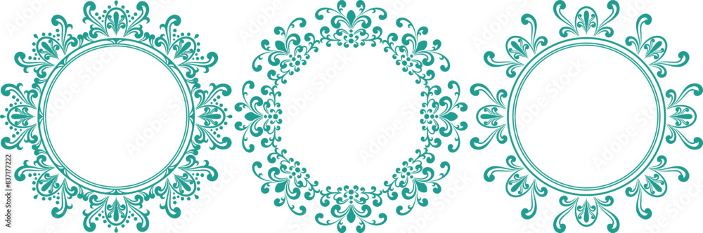set of decorative cirlce frame vector illustration set of decorative cirlce frame vector illustration
