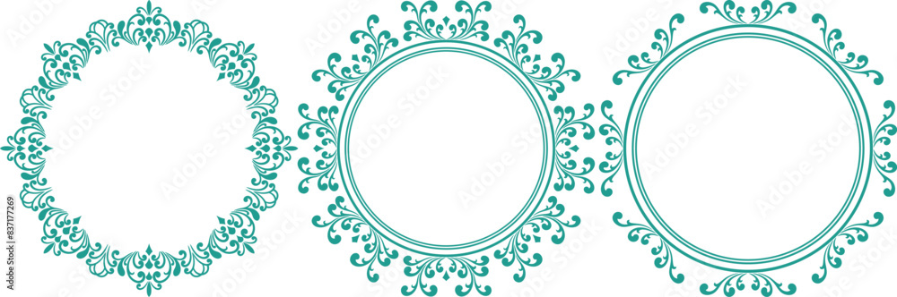 set of decorative cirlce frame vector illustration set of decorative cirlce frame vector illustration