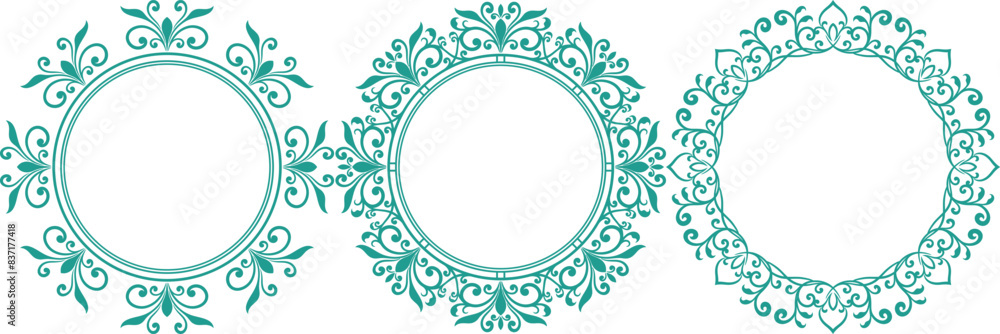 set of decorative cirlce frame vector illustration set of decorative cirlce frame vector illustration