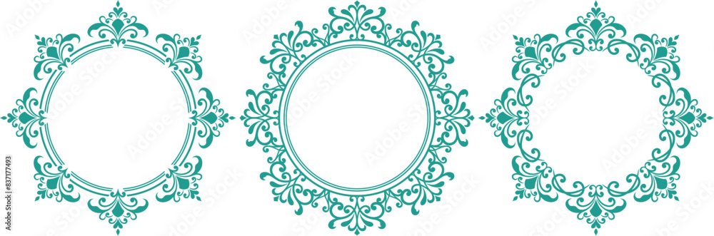 set of decorative cirlce frame vector illustration set of decorative cirlce frame vector illustration