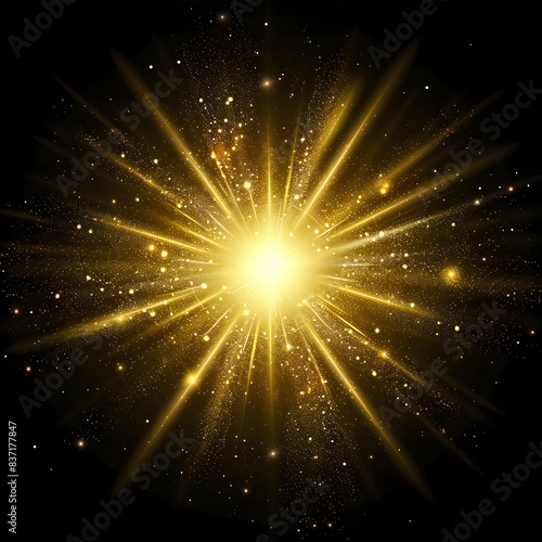 Abstract golden bright light. Gold shine burst vector illustration isolated design.