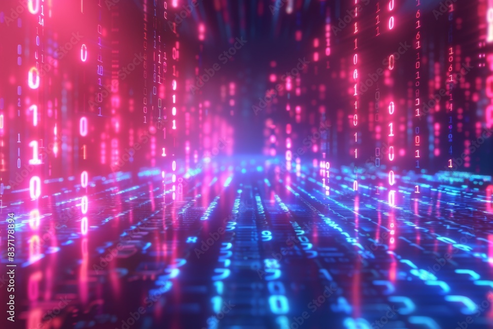 Digital Binary Technology Background created with Generative AI Digital Binary Technology Background created with Generative AI