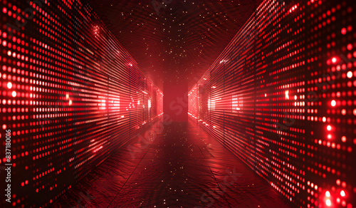 Abstract matrix red background