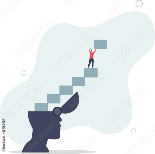 Personal development or personal growth, self improvement to develop mindset, knowledge or skill to achieve success,flat vector illustration.