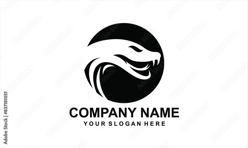 snake head silhouette logo inside circle snake head silhouette logo inside circle