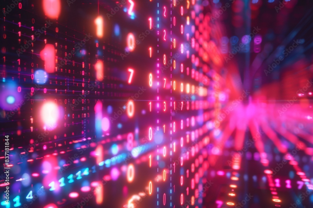 Digital Binary Technology Background created with Generative AI Digital Binary Technology Background created with Generative AI